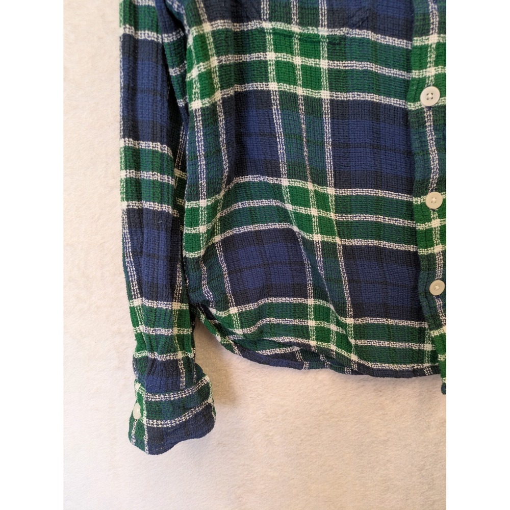 BDG Urban Outfitters Women's Size M Blue Green Plaid Flannel Button‎ Down Shirt - Picture 2 of 8